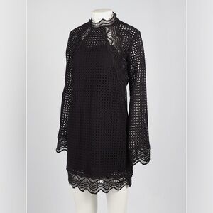 IRO Mini Crochet Dress Black - size XS